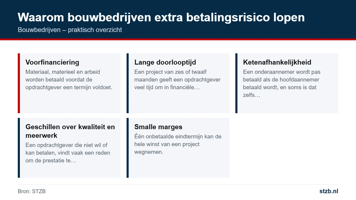 Bouwbedrijven: waarom bouwbedrijven extra betalingsrisico lopen
